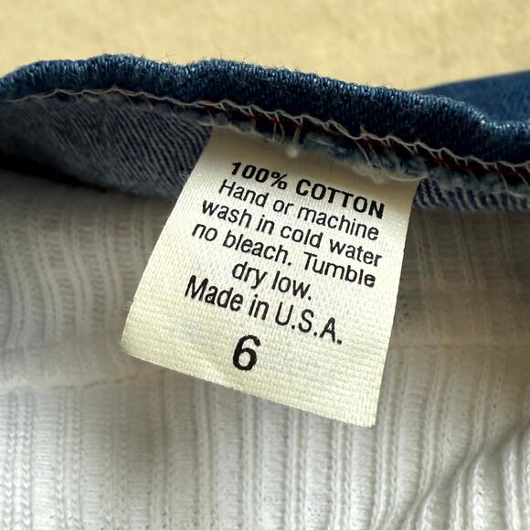 Vintage 90s Piano Kids Fashion Jumper Dress & Shirt Set Girls 6 Denim Floral - Picture 6 of 6